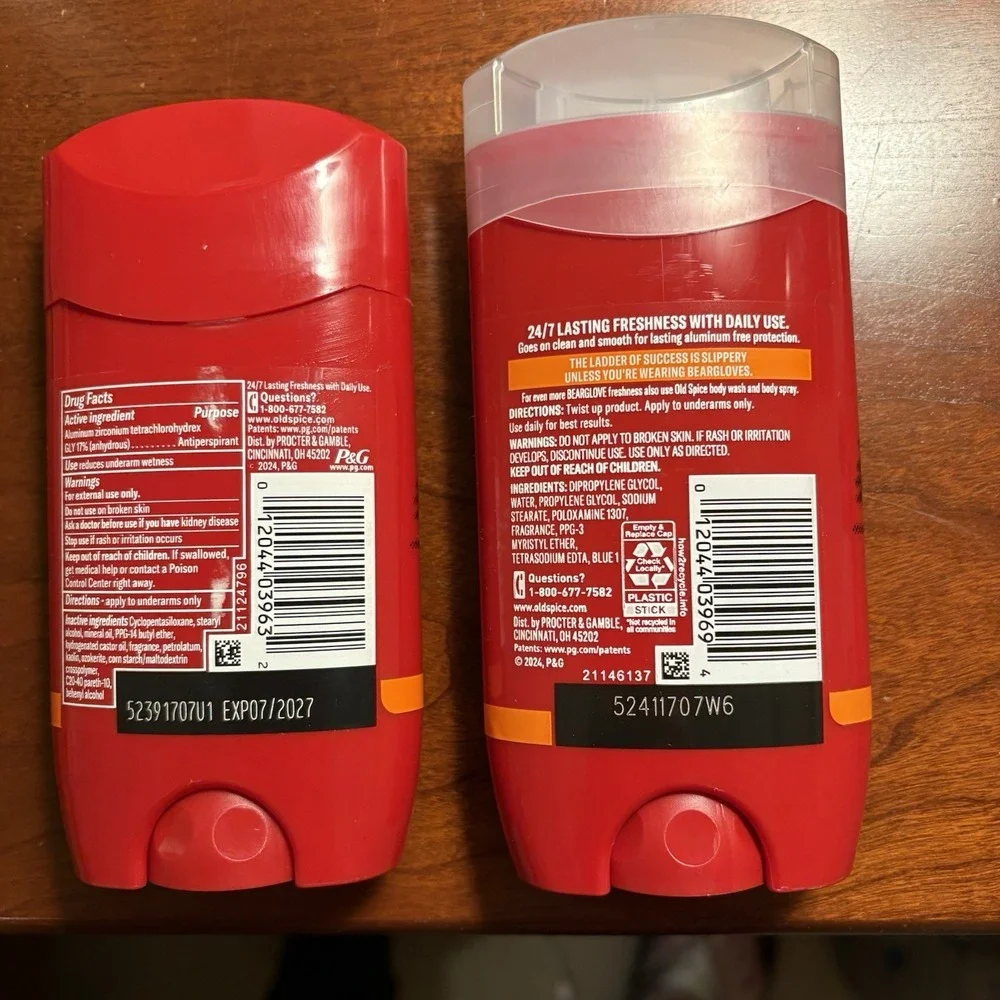 2 Pack OLD SPICE BEARGLOVE DEODORANT Crisp Orchard New 1 Aluminum Free 3oz 1 2.6